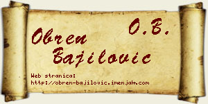 Obren Bajilović vizit kartica